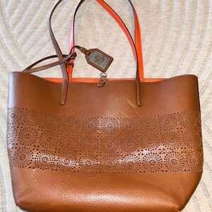 Lauren Ralph Lauren Littlebury Reversible Tote Brown/Orange